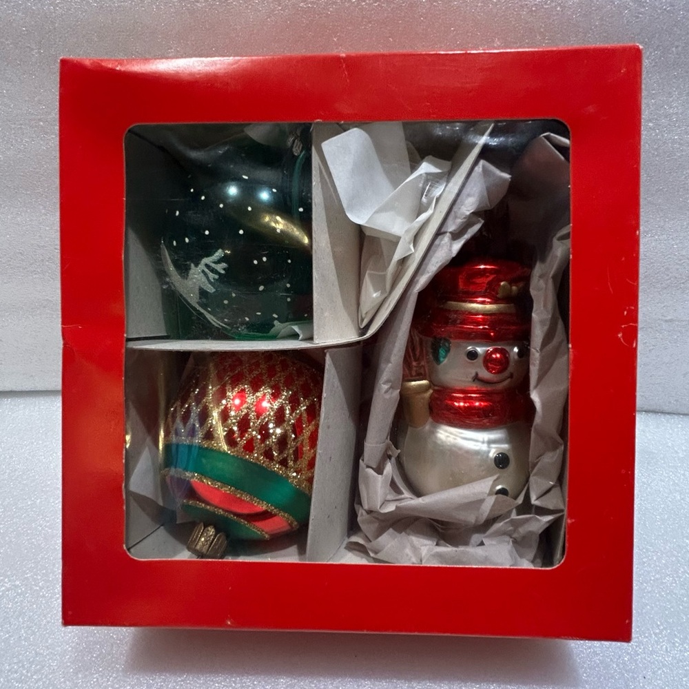 Festive Holiday Ornament Set  of three (3) ornaments. - Dillards